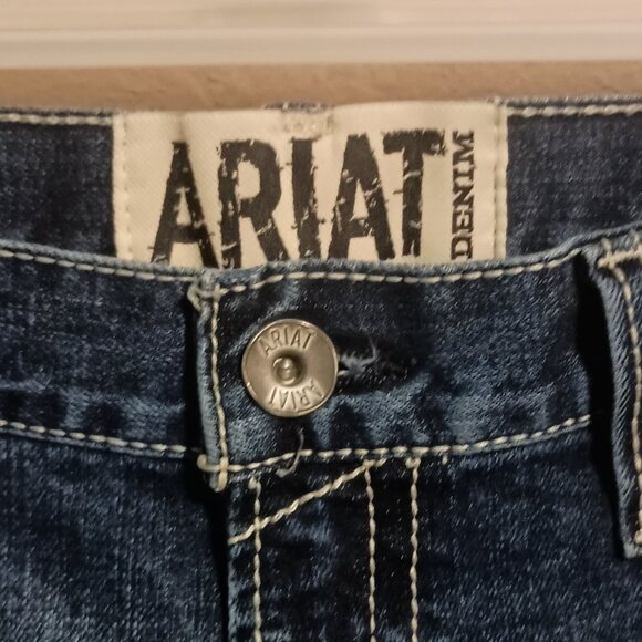 Ariat M4 Low Rise Boot Western Blue Denim Jeans Mens Size 38x36 - Picture 5 of 16